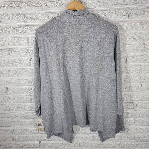 Alfred Dunner Womens Top 3X Plus 3/4 Sleeve Gray Floral Poly Blend Career FLO89E - Picture 6 of 10